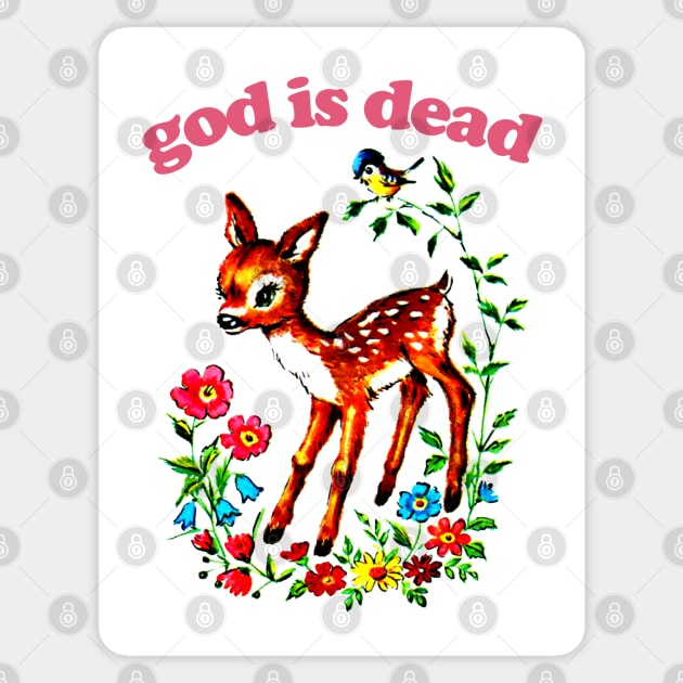 God Is Dead / Existentialist Meme Design Sticker by DankFutura